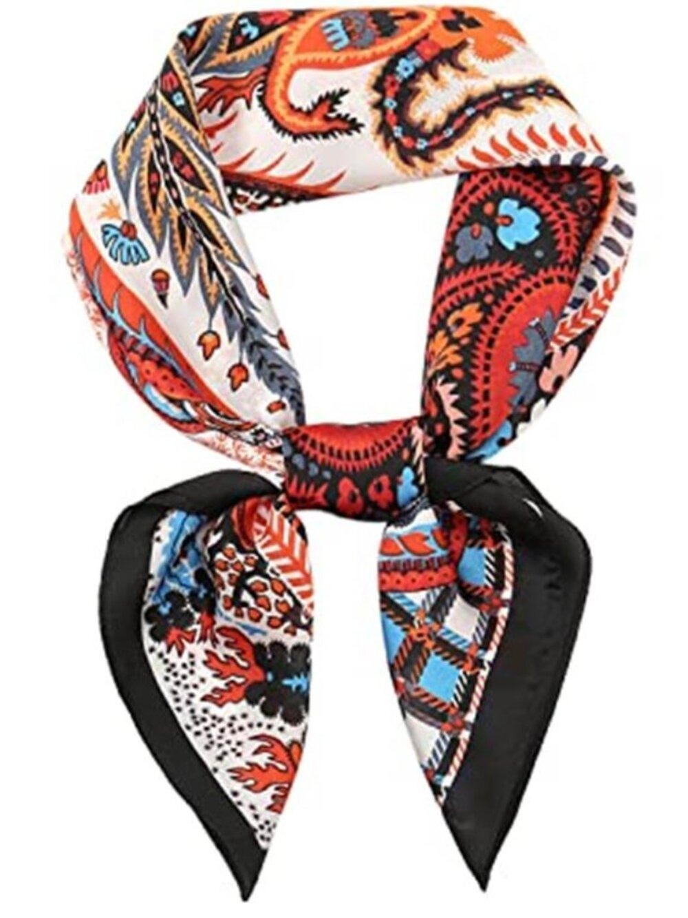 Red Black Head Hair Scarf Satin Silk Sleeping Wrap